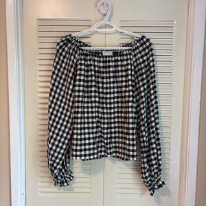 Nicole Purdy Gingham Blouse Size M